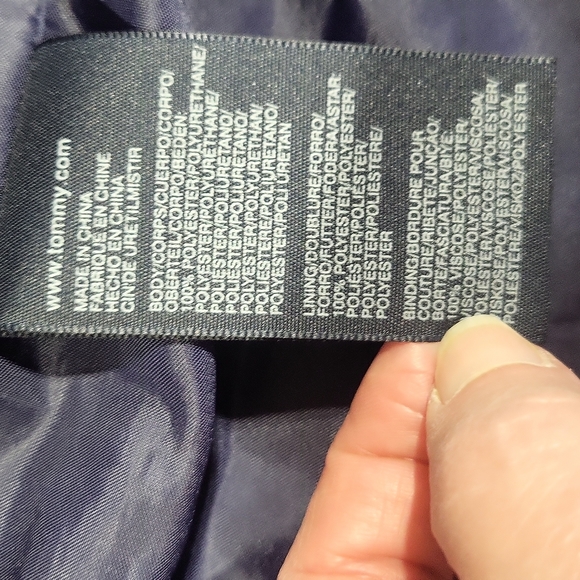 TOMMY HILFIGER Navy Blue Lightweight Quilted Hooded Puffer Jacket-Flawed - Picture 11 of 16